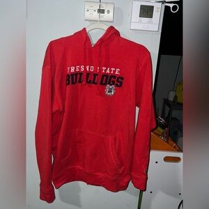 Bright Red Quarter-Zip Athletic Sweater